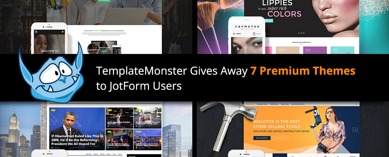 TemplateMonster is Giving Away 7 Premium Themes to Jotform Users