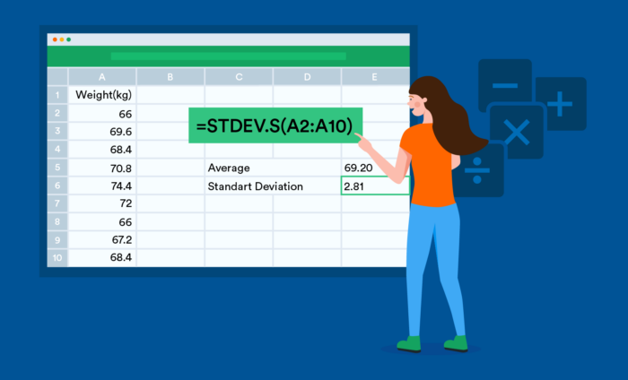 How to calculate standard deviation in Excel