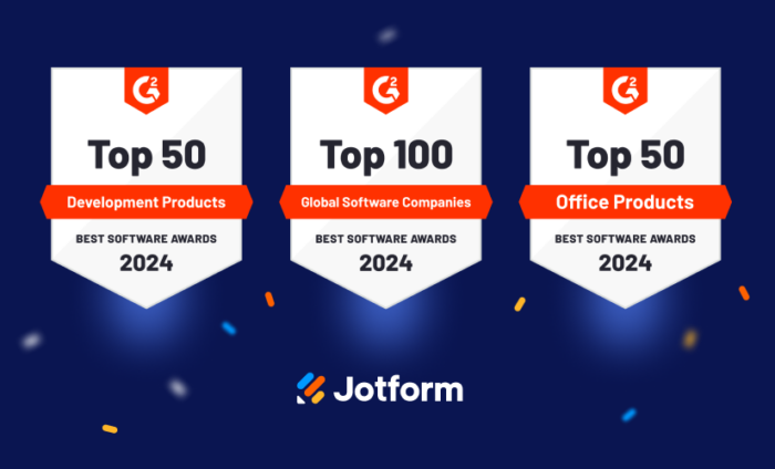 Jotform named one of the best software companies on G2’s 2024 list